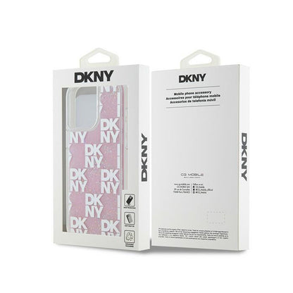 DKNY Liquid Glitter Multilogo – dėklas skirtas „iPhone 15 Pro Max“ (rožinis)