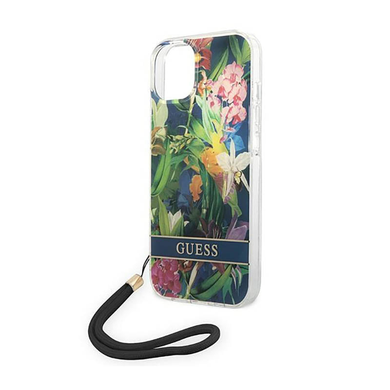 Guess Flower Cord – dėklas, skirtas „iPhone 14“ (mėlynas)