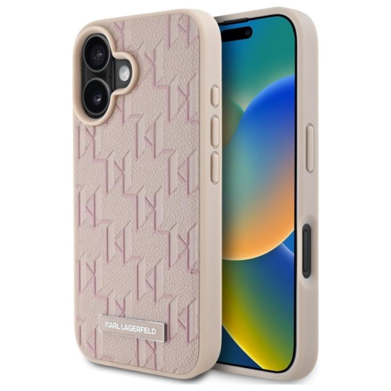 Karl Lagerfeld Hot Stamp MagSafe – dėklas skirtas „iPhone 16“ (rožinis)