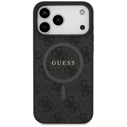 Guess 4G Ring Classic Logo MagSafe - Dėklas iPhone 17 Pro Max (juodas)