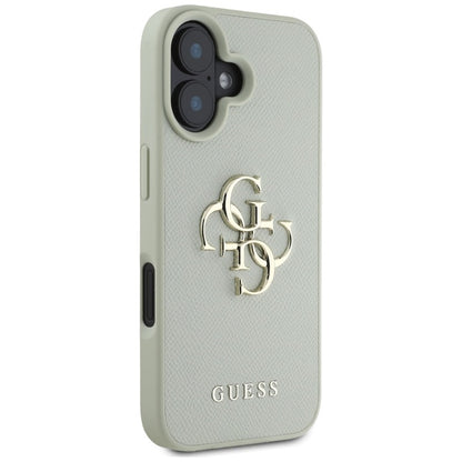 Guess Grained Big 4G Logo Small Classic Logo – dėklas iPhone 16 (žalias)
