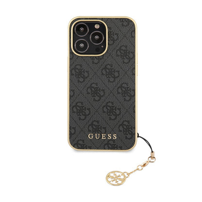 Guess 4G Charms Collection – dėklas, skirtas „iPhone 14 Pro“ (pilkas)