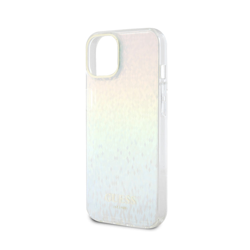 Guess IML Faceted Mirror Disco Iridescent – dėklas iPhone 15 (vaivorykštinis)