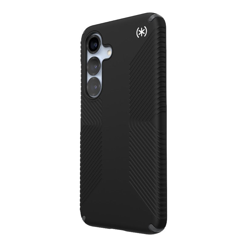 Speck Presidio2 Grip – Samsung Galaxy S25 / S24 dėklas (juodas/skalūno pilkumo/baltas)