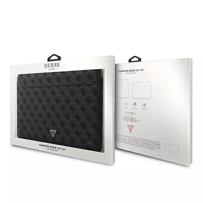 Guess 4G Uptown Triangle Logo Sleeve - Nešiojamojo kompiuterio dėklas 13" / 14" (juodas)