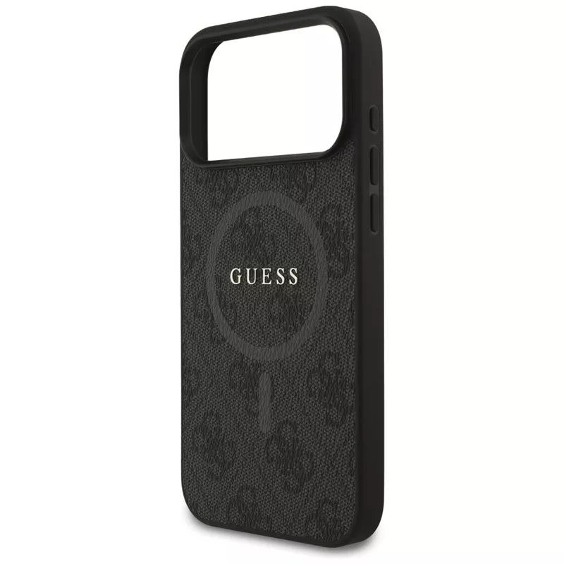Guess 4G Ring Classic Logo MagSafe - Dėklas iPhone 17 Pro Max (juodas)