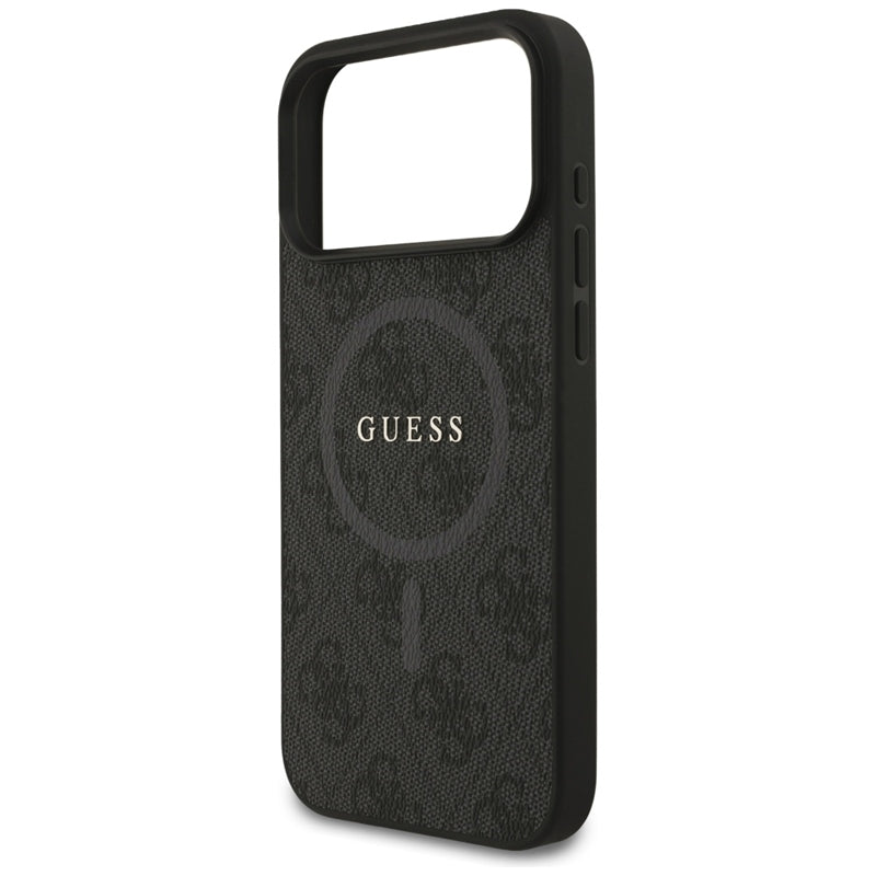 Guess 4G Ring Classic Logo MagSafe - Dėklas iPhone 17 Pro Max (juodas)