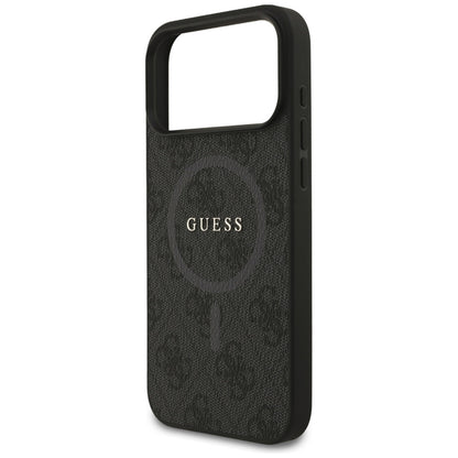 Guess 4G Ring Classic Logo MagSafe - Dėklas iPhone 17 Pro Max (juodas)