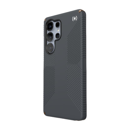 Speck Presidio2 Grip Magnet – dėklas Samsung Galaxy S25 Ultra MagSafe (anglies pilka/vėsi bronzinė/balta)