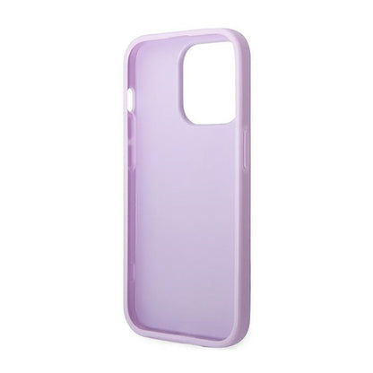 Guess Saffiano Metal Logo Stripes - Dėklas, skirtas „iPhone 14 Pro“ (alyvinė spalva)