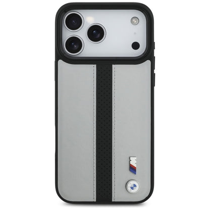 BMW M perforuotos juostelės logotipas MagSafe - iPhone 17 Pro Max dėklas (pilkas)