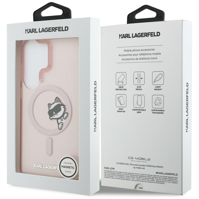 Karl Lagerfeld IML Peekaboo Choupette MagSafe dėklas - Samsung Galaxy S26 Ultra (Rožinė)