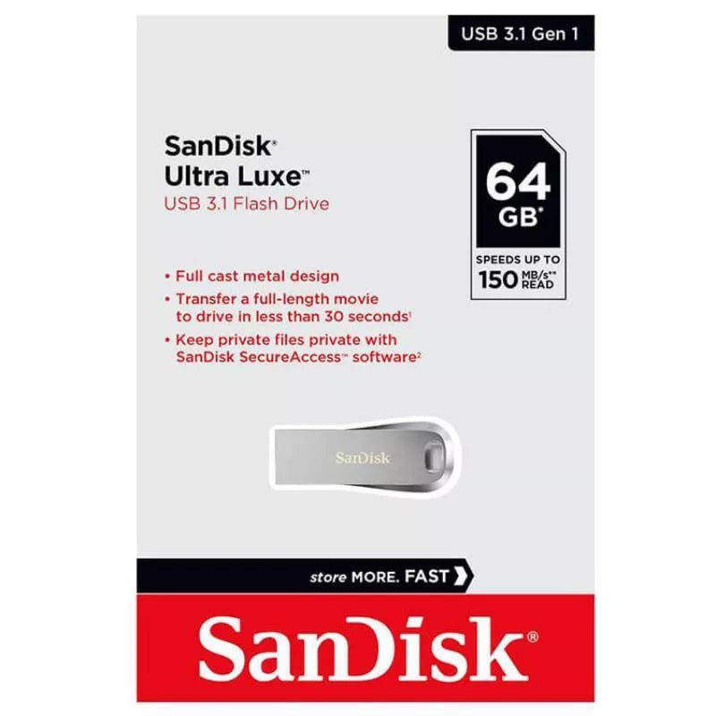 SanDisk Ultra Luxe - USB 3.1 „flash drive“ 64 GB, 150 MB/s
