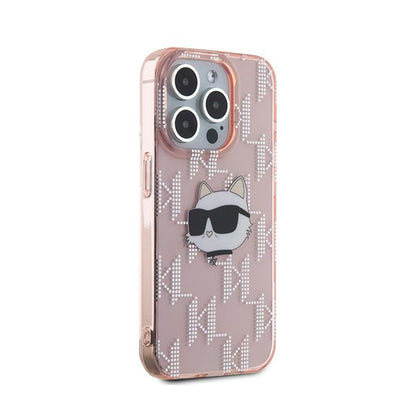 Karl Lagerfeld IML Choupette Head & Monogram – iPhone 15 Pro dėklas (rožinis)
