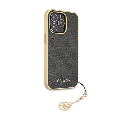 Guess 4G Charms Collection – dėklas, skirtas „iPhone 14 Pro“ (pilkas)