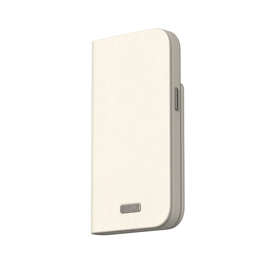 Moshi Overture MagSafe – Odos 3-in-1 dėklas su atverčiamu dangteliu skirtas iPhone 15 (Eggnog White)
