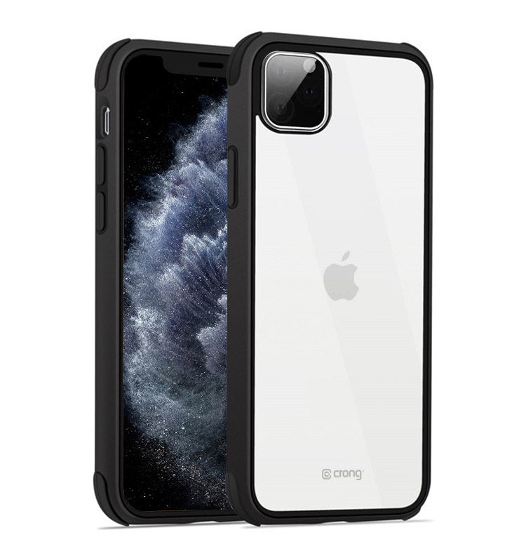 Crong Trace permatomas dėklas – hibridinis apsauginis dėklas, skirtas iPhone 11 Pro (juodas/juodas)