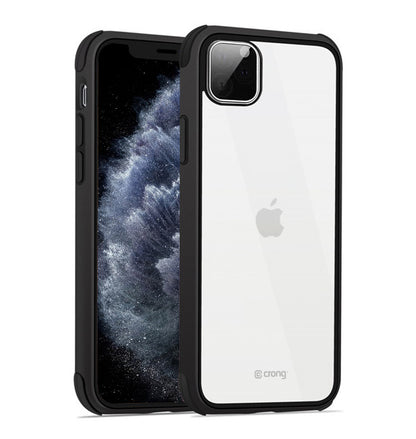 Crong Trace permatomas dėklas – hibridinis apsauginis dėklas, skirtas iPhone 11 Pro (juodas/juodas)