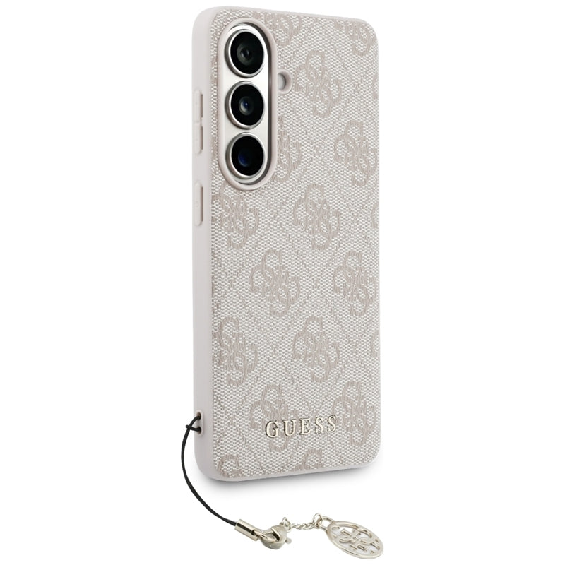 Guess 4G Classic Logo Charm MagSafe - Samsung Galaxy S26 dėklas (Rožinė)