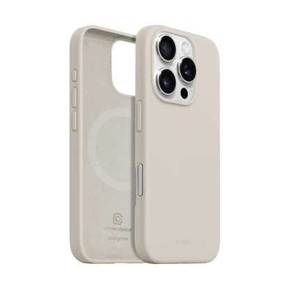 Crong Color Cover Magnetic - Dėklas, skirtas „iPhone 16 Pro“, suderinamas su „MagSafe“ (akmens smėlio)