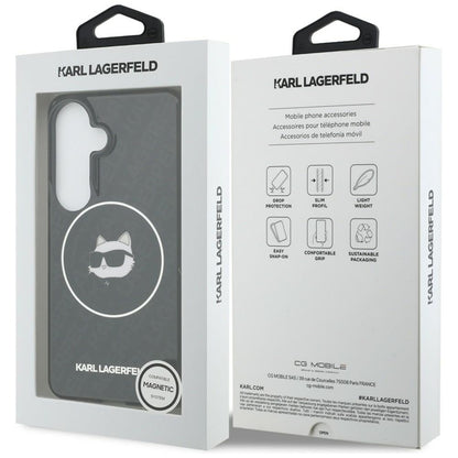 Karl Lagerfeld IML Pasikartota Choupette MagSafe - Samsung Galaxy S26 dėklas (juodas)