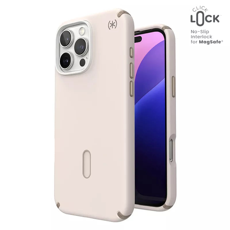Speck Presidio2 Pro ClickLock & MagSafe - Dėklas skirtas iPhone 16 Pro Max (Išbalinto Kaulo / Klasikinės Aukso / Lazdyno Rudos)