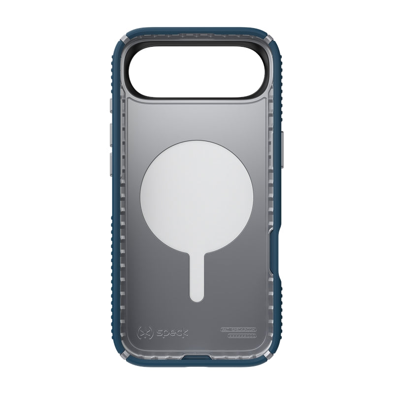 Speck Presidio2 Grip ClickLock & MagSafe - iPhone Air dėklas (Deep Sea / Silver Metallic / Spell Blue)