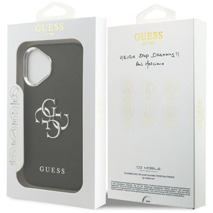Guess Grained Big 4G Classic Logo dėklas iPhone 17 (juodas)