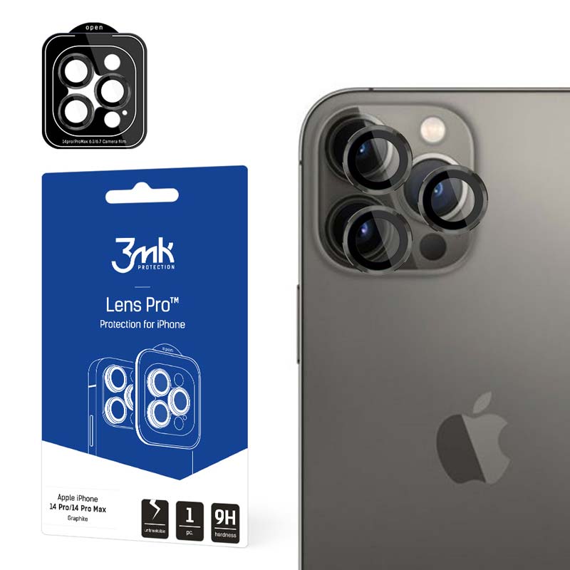 3mk Lens Protection Pro - Kameros lęšio stiklas iPhone 14 Pro / 14 Pro Max (Grafito)