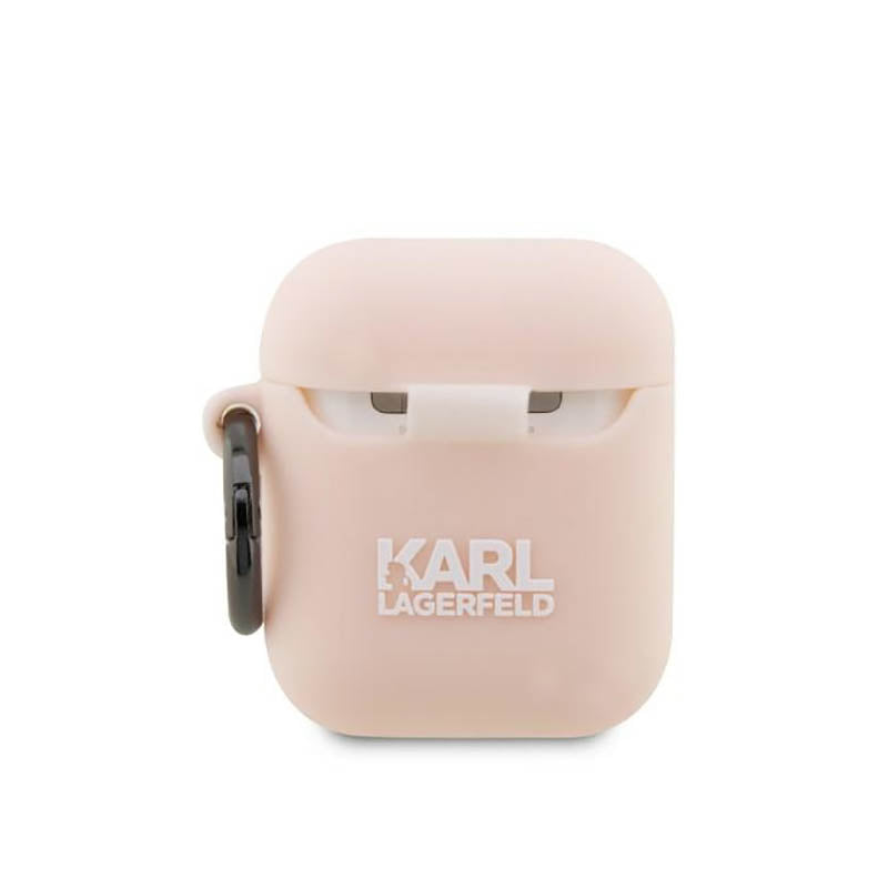 Karl Lagerfeld silikoninis NFT Choupette Head 3D - AirPods 1/2 kartos dėklas (rožinis)