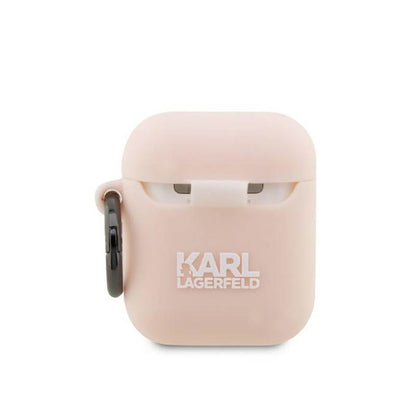 Karl Lagerfeld silikoninis NFT Choupette Head 3D - AirPods 1/2 kartos dėklas (rožinis)