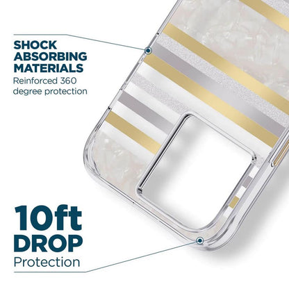 Case-Mate Pearl Stripes MagSafe – Dėklas su perlamutro apdaila, skirtas iPhone 14 Pro (Pearl Stripes)