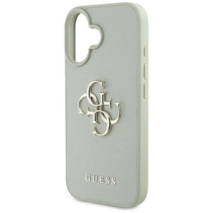 Guess Grained Big 4G Logo Small Classic Logo – dėklas iPhone 16 (žalias)