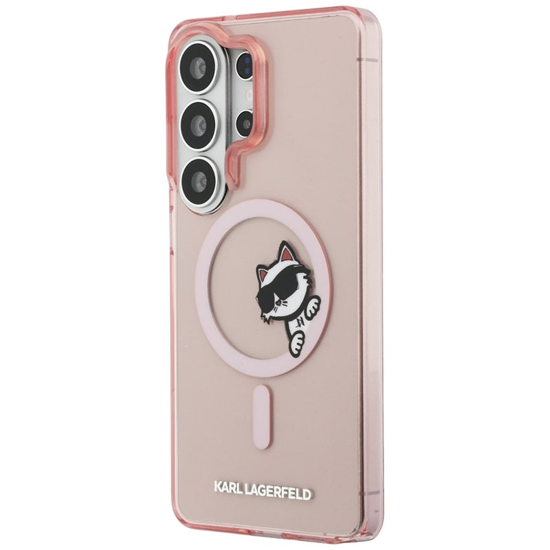 Karl Lagerfeld IML Peekaboo Choupette MagSafe dėklas - Samsung Galaxy S26 Ultra (Rožinė)