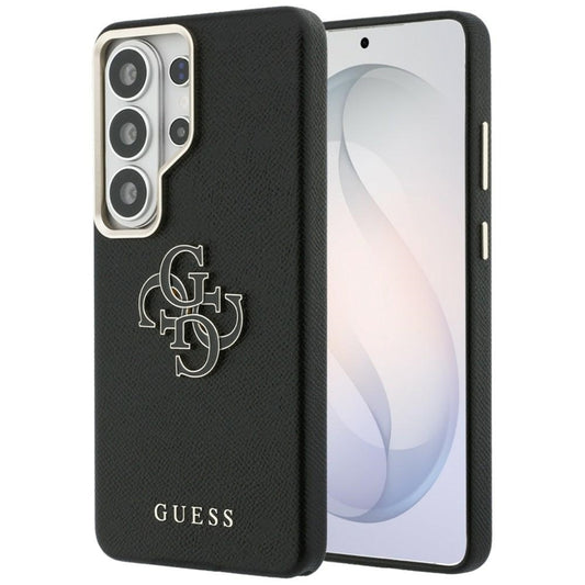 Guess Grained Big 4G Metal Logo dėklas - Samsung Galaxy S26 Ultra (Juodas)