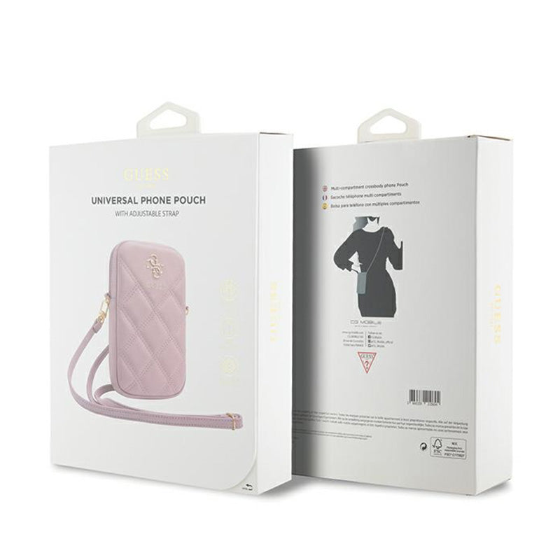 Guess Dygsniuotas 4G Telefono Krepšys (Rožinis)