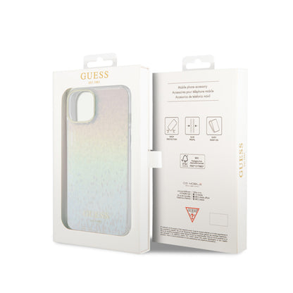 Guess IML Faceted Mirror Disco Iridescent – dėklas iPhone 15 (vaivorykštinis)