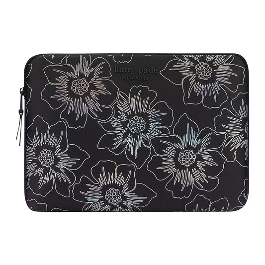 Kate Spade New York Puffer dėklas - MacBook Pro 14" / Notebook 14" dangtelis (Hollyhock Iridescent Black)