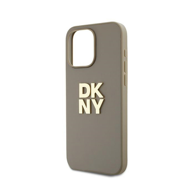 DKNY riešo dirželis su logotipu - dėklas iPhone 15 Pro (smėlio spalvos)