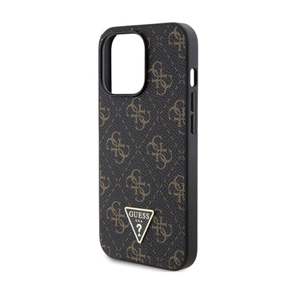 Guess 4G Triangle Metal Logo – dėklas iPhone 14 Pro Max (juodas)