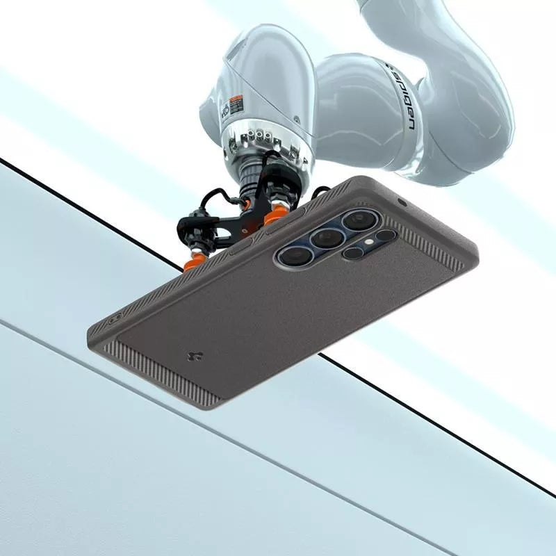 Spigen Rugged Armor Mag MagSafe – „Samsung Galaxy S25 Ultra“ dėklas („Marble Grey“)