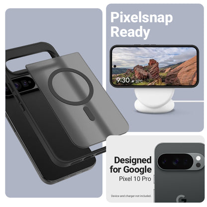 Crong Hybrid Matte Magnetic - MagSafe dėklas Google Pixel 10 Pro (Juodas)