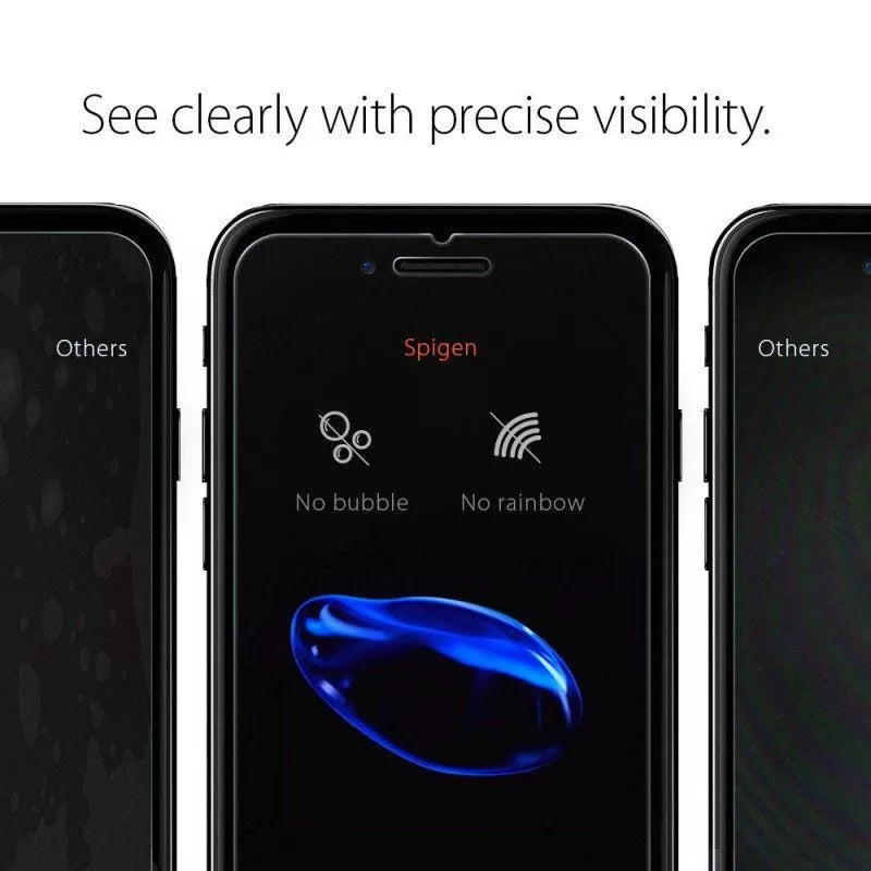 Spigen Alm Glass FC - Grūdintas stiklas iPhone SE (2022 / 2020) / 8 / 7 (juodas)