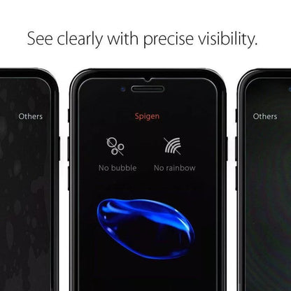 Spigen Alm Glass FC - Grūdintas stiklas iPhone SE (2022 / 2020) / 8 / 7 (juodas)
