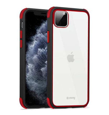 Crong Trace Clear dėklas – hibridinis apsauginis dėklas, skirtas „iPhone 11 Pro“ (juoda/raudona)