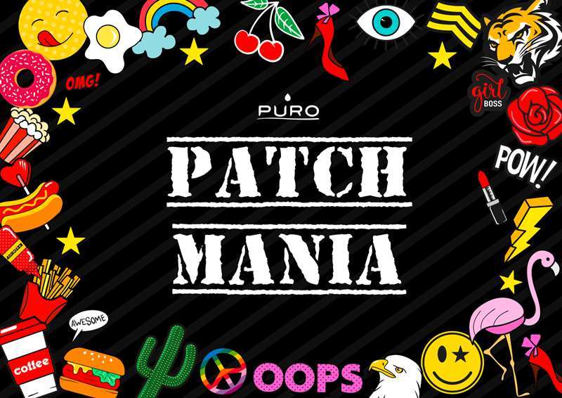 PURO Patch Mania – dėklas, skirtas „Samsung Galaxy A3“ (2017), su 5 lipdukais (geltonas)