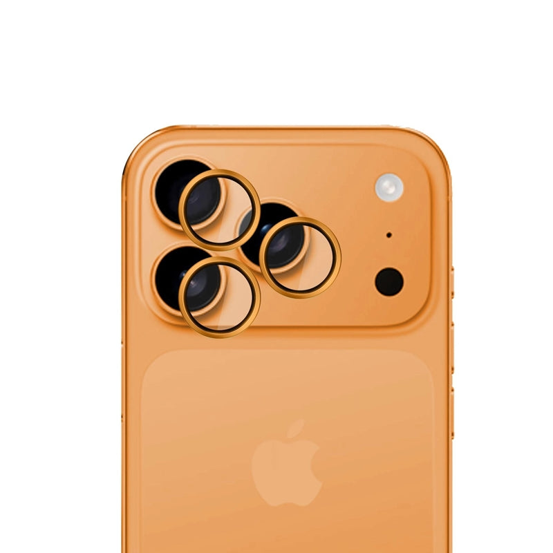 3mk HARDY Pro objektyvo apsauga – Kameros objektyvo stiklas, skirtas iPhone 17 Pro / iPhone 17 Pro Max (Oranžinė)
