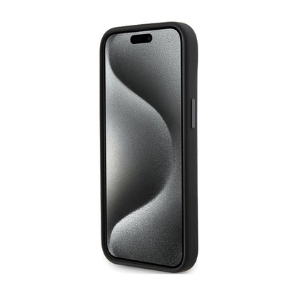 Karl Lagerfeld Silicone Ikonik Metal Pin – iPhone 15 dėklas (juodas)