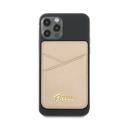 Guess Wallet Card Slot MagSafe Saffiano – Magnetinė piniginė (auksinė)