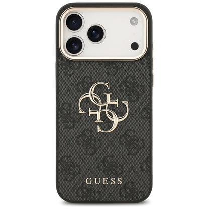 Guess 4G Big 4G Klasikinis logotipas - Dėklas iPhone 17 Pro Max (Juoda / Auksinė)